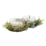 Stearinlys DKD Home Decor Gylden Slvfarvet Jul 21,5 x 21,5 x 8,5 cm (2 enheder) #9