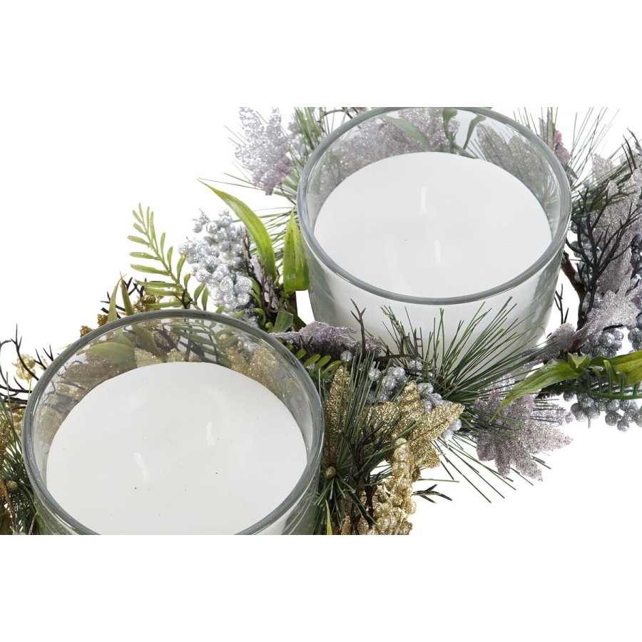 Stearinlys DKD Home Decor Gylden Slvfarvet Jul 21,5 x 21,5 x 8,5 cm (2 enheder) #13