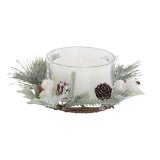 Stearinlys DKD Home Decor Hvid Jul 15 x 15 x 5.5 cm 13 x 13 x 5,5 cm #1