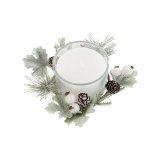 Stearinlys DKD Home Decor Hvid Jul 15 x 15 x 5.5 cm 13 x 13 x 5,5 cm #5