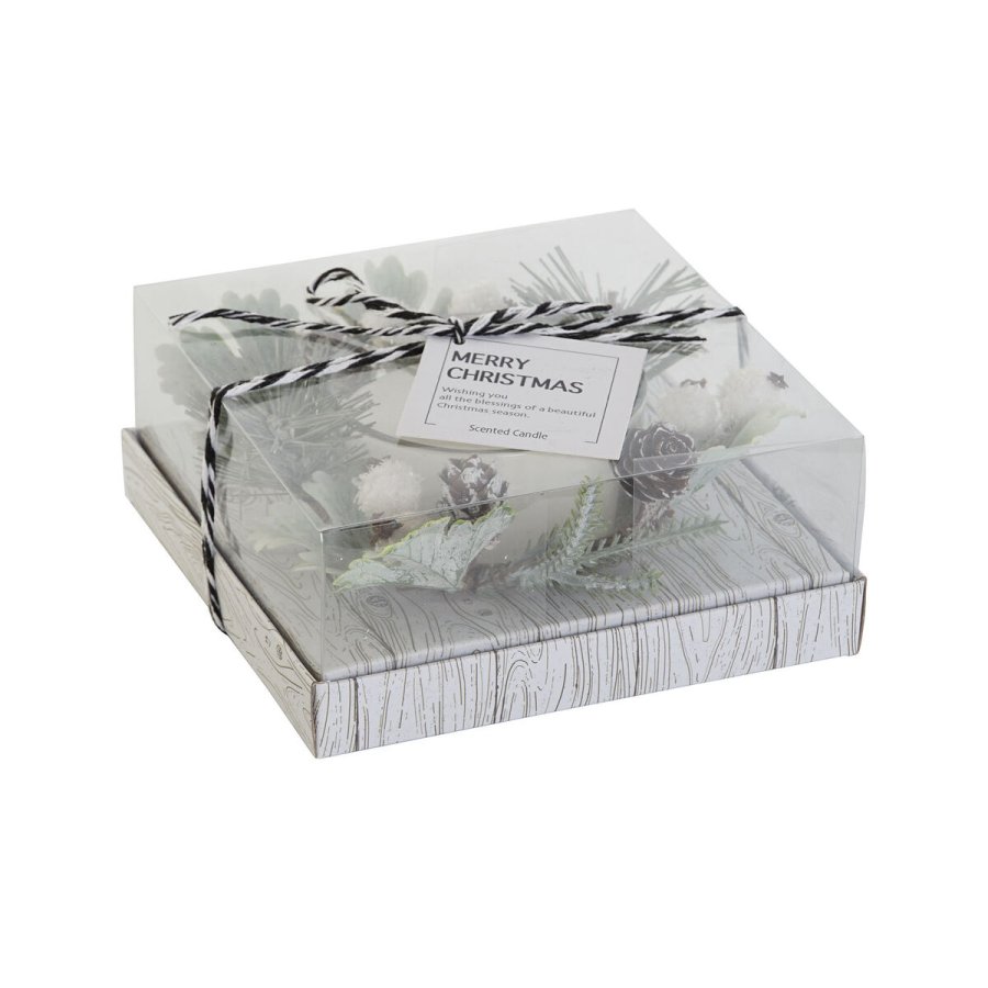 Stearinlys DKD Home Decor Hvid Jul 15 x 15 x 5.5 cm 13 x 13 x 5,5 cm #9