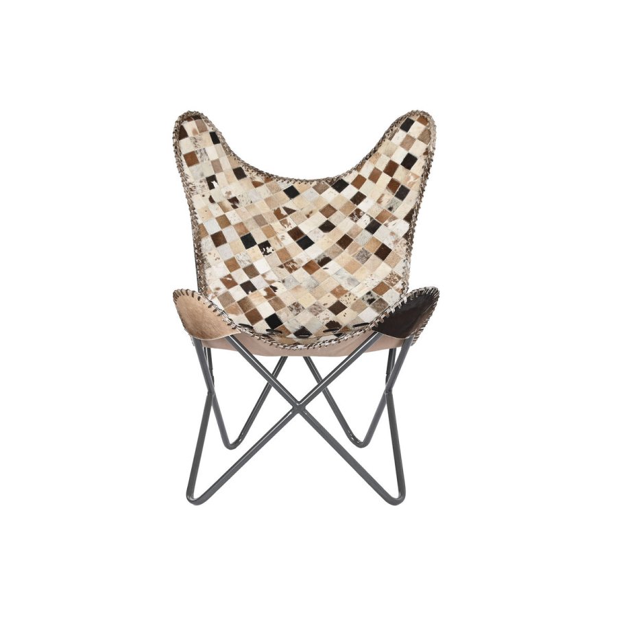 L�nestol DKD Home Decor Beige Camel Jern 70 x 70 x 90 cm #3