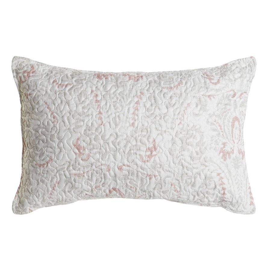 Pude DKD Home Decor Hvid Polyester Floral 60 x 10 x 40 cm #1