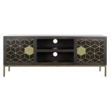 mbler DKD Home Decor 140 x 40 x 55 cm Sort Metal Akacie #5