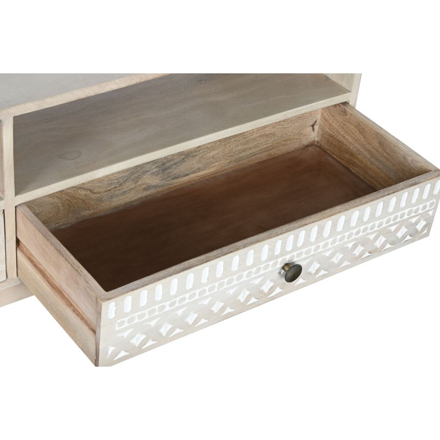 mbler DKD Home Decor Hvid Natur Mangotr 130 x 40 x 45 cm #4