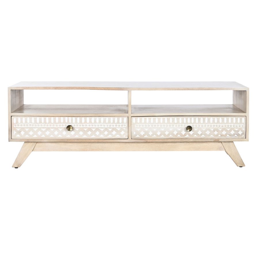 mbler DKD Home Decor Hvid Natur Mangotr 130 x 40 x 45 cm #3