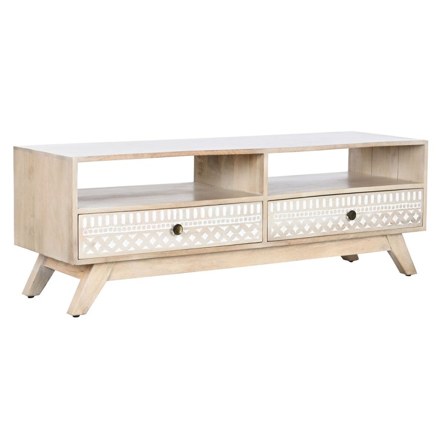 mbler DKD Home Decor Hvid Natur Mangotr 130 x 40 x 45 cm #1