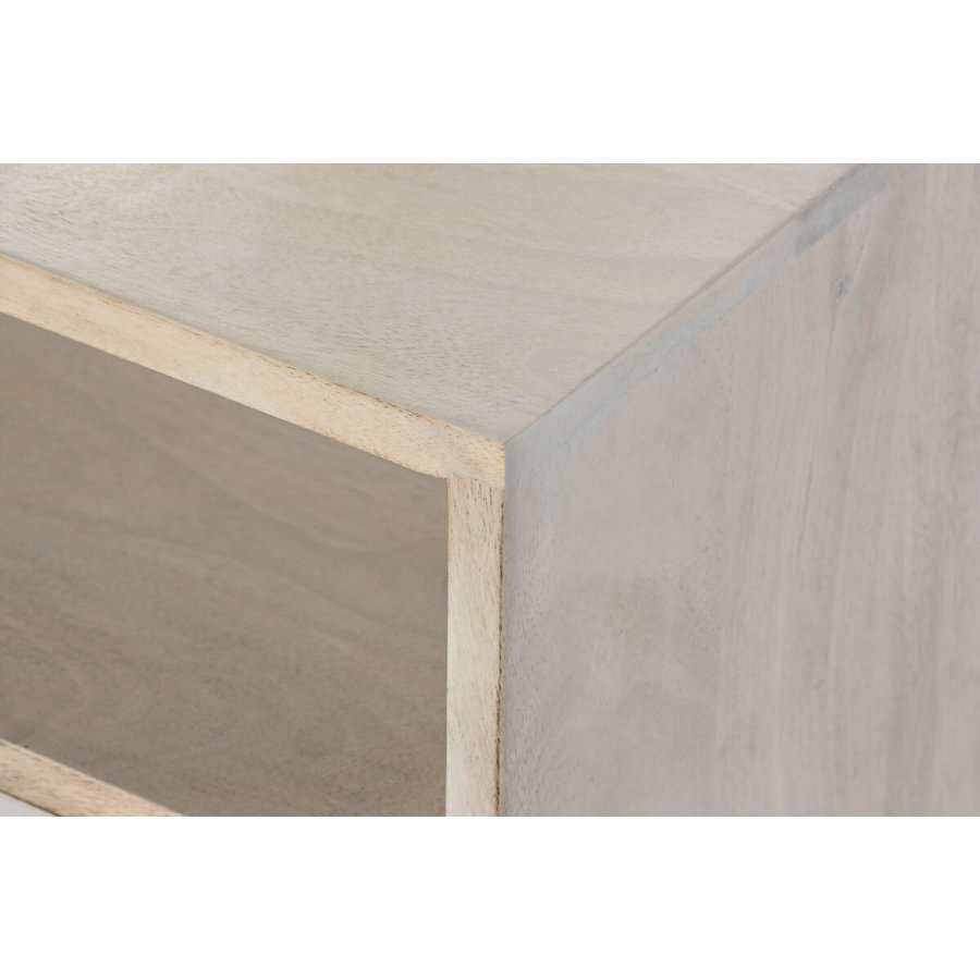 Natbord DKD Home Decor Hvid Natur Mangotr 55 x 35 x 45 cm #5