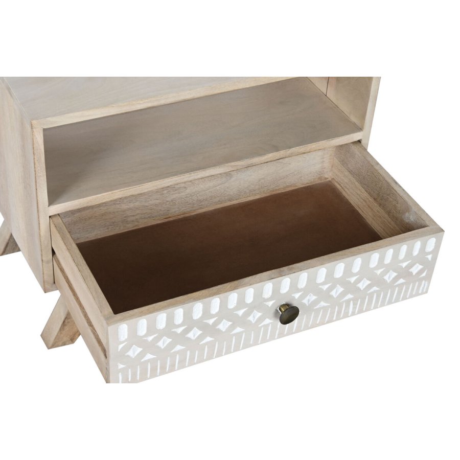 Natbord DKD Home Decor Hvid Natur Mangotr 55 x 35 x 45 cm #9