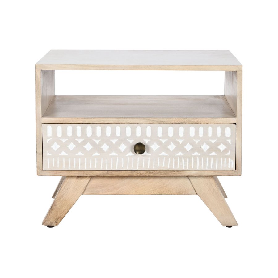 Natbord DKD Home Decor Hvid Natur Mangotr 55 x 35 x 45 cm #17