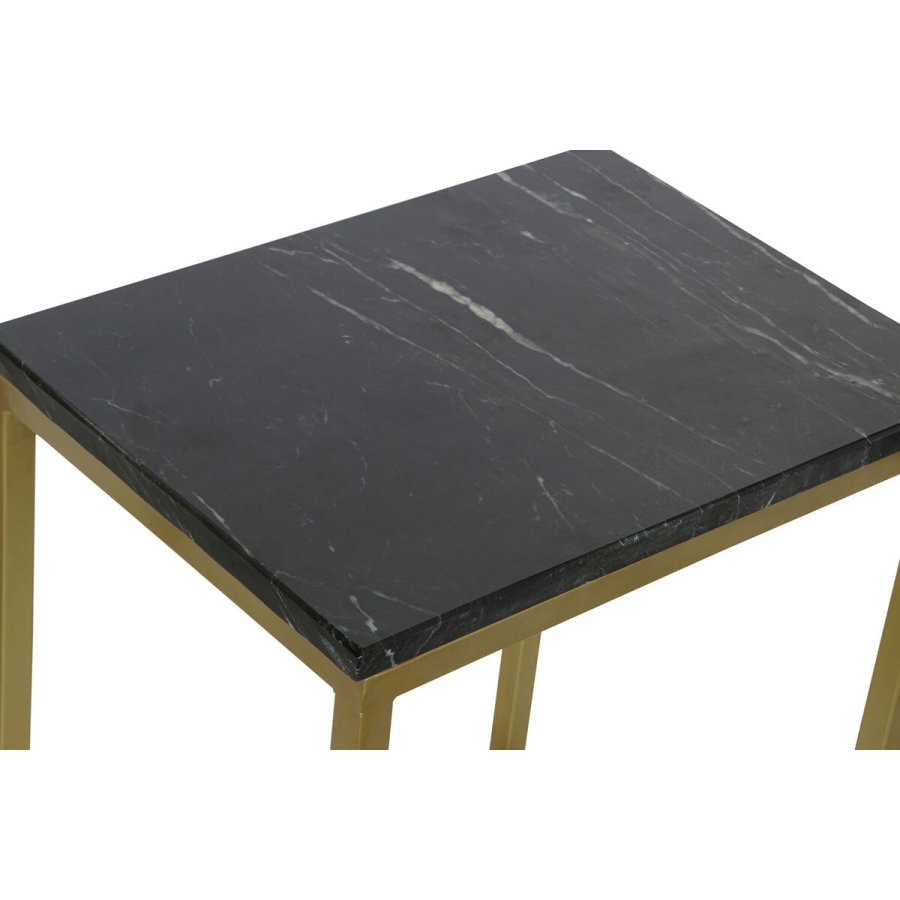 St med 3 borde DKD Home Decor Sort Gylden 50 x 35 x 60 cm #4