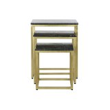 St med 3 borde DKD Home Decor Sort Gylden 50 x 35 x 60 cm #5