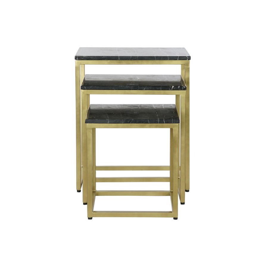 St med 3 borde DKD Home Decor Sort Gylden 50 x 35 x 60 cm #5