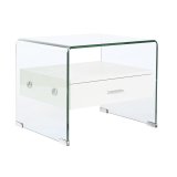 Natbord DKD Home Decor Hvid Gennemsigtig Krystal Tr MDF 50 x 40 x 45,5 cm #1