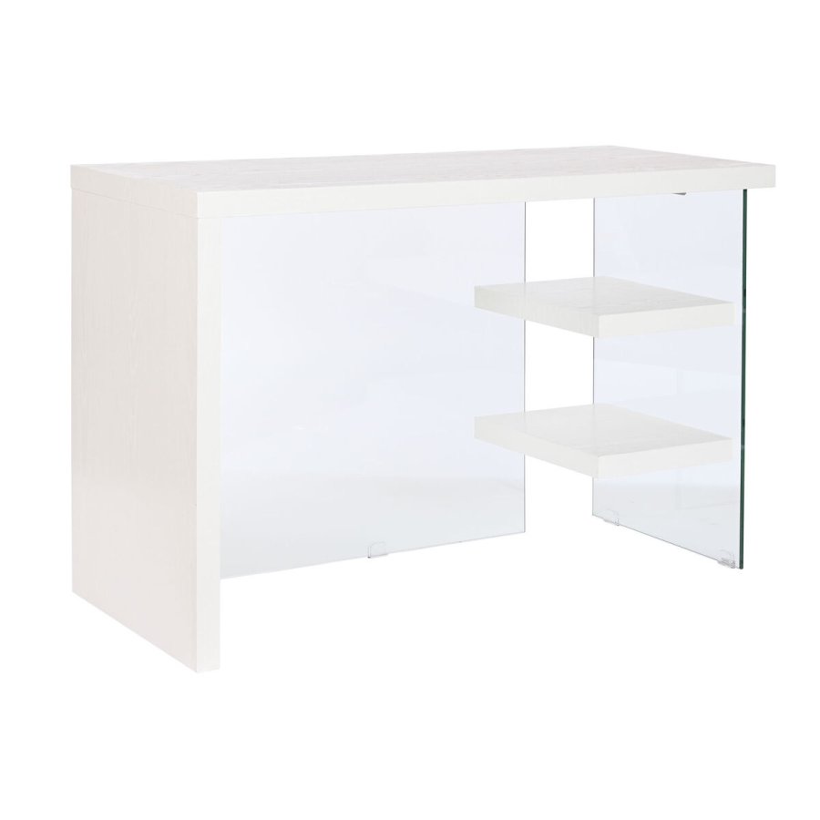 Skrivebord DKD Home Decor Hvid Gennemsigtig Krystal Tr MDF 120 x 50 x 76 cm #1