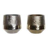 Borddekoration DKD Home Decor Gylden Slvfarvet Aluminium 19 x 19 x 20 cm (2 enheder) #1