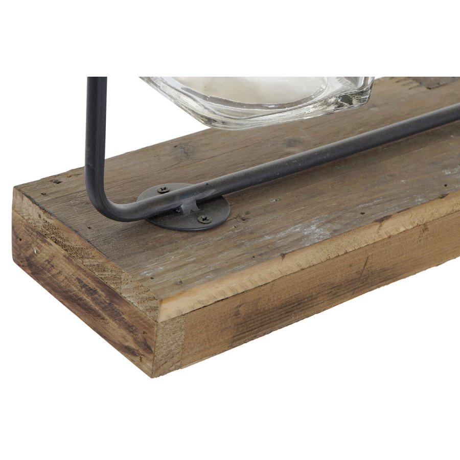 Vase DKD Home Decor Sort Natur Metal Krystal Paulonia tr 49 x 11 x 27 cm (3 Dele) #4