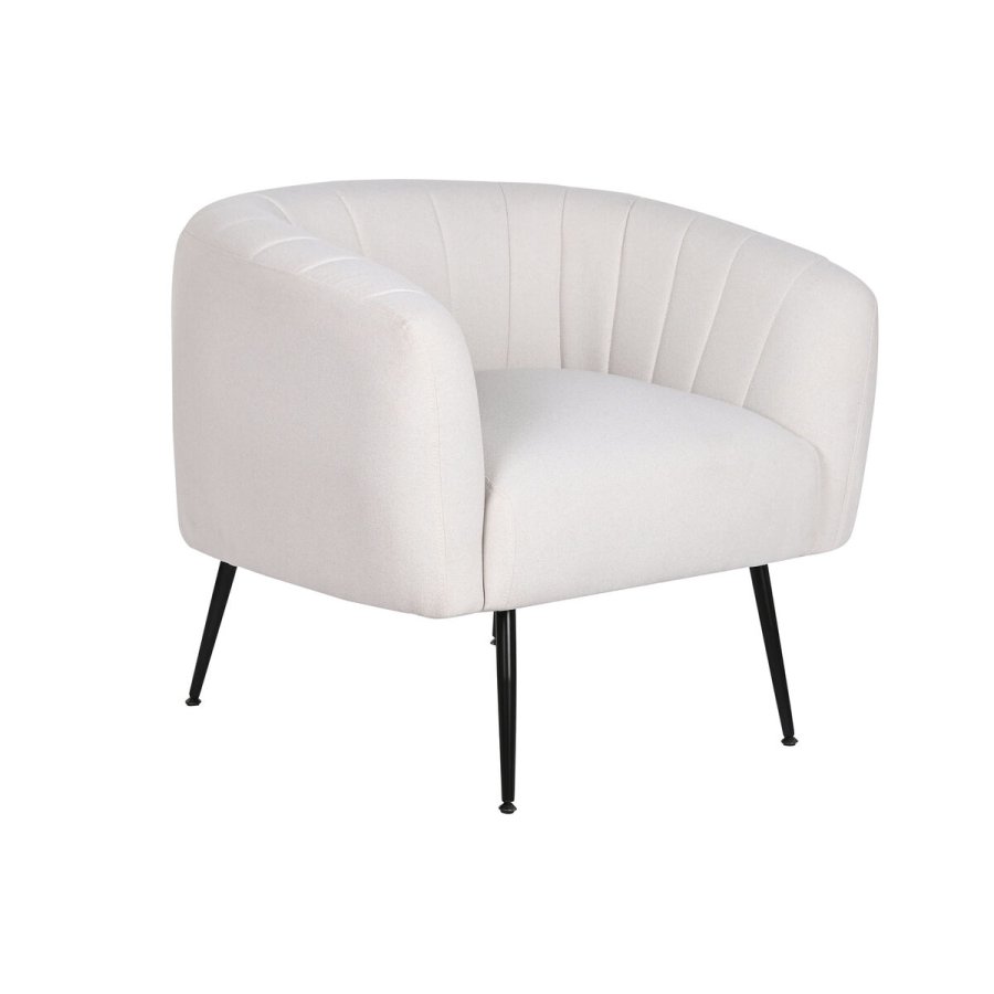 Lnestol DKD Home Decor Sort Beige Gylden Skum Tr Metal 81 x 75 x 73 cm #1