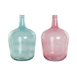 Vase DKD Home Decor Grn Pink Hrdet glas 25 x 25 x 40 cm (2 enheder) #1