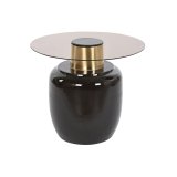 Sofabord DKD Home Decor Sort Gylden Metal Krystal 59 x 59 x 46 cm #1