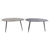 Sofabord DKD Home Decor Sort Gylden Aluminium Kobber 78 x 45 x 40 cm (2 enheder) #3