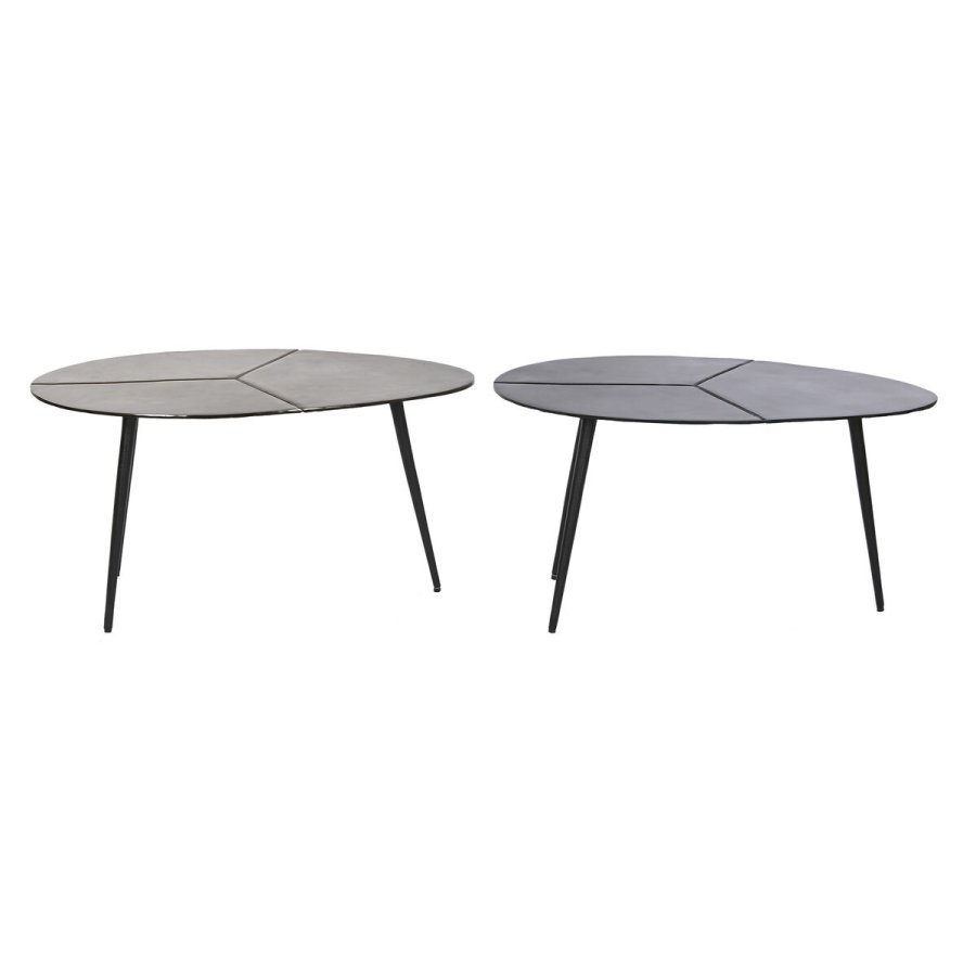 Sofabord DKD Home Decor Sort Gylden Aluminium Kobber 78 x 45 x 40 cm (2 enheder) #3