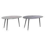 Sofabord DKD Home Decor Sort Gylden Aluminium Kobber 78 x 45 x 40 cm (2 enheder) #1