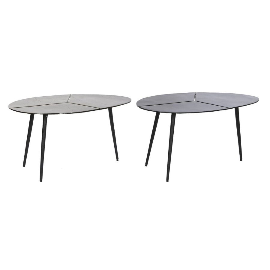 Sofabord DKD Home Decor Sort Gylden Aluminium Kobber 78 x 45 x 40 cm (2 enheder) #1