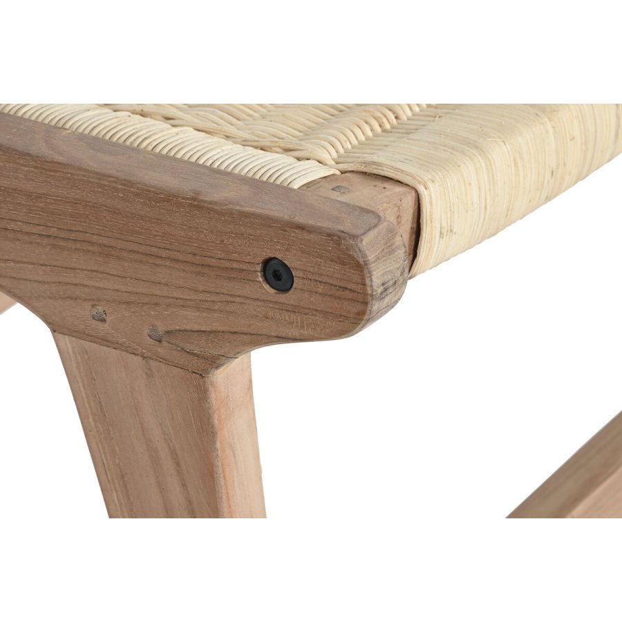 Stol DKD Home Decor Hvid Brun Beige Teak 65 x 47 x 40 cm #4