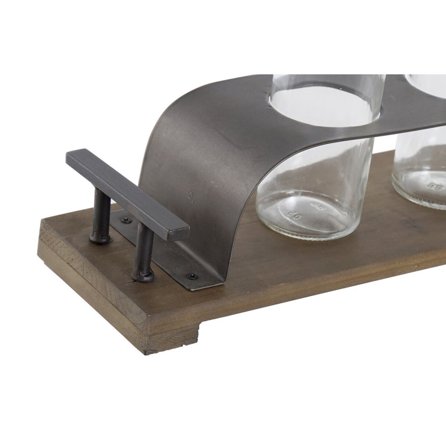 Vase DKD Home Decor Brun Sort Metal Krystal 45 x 11 x 22 cm (3 Dele) #2