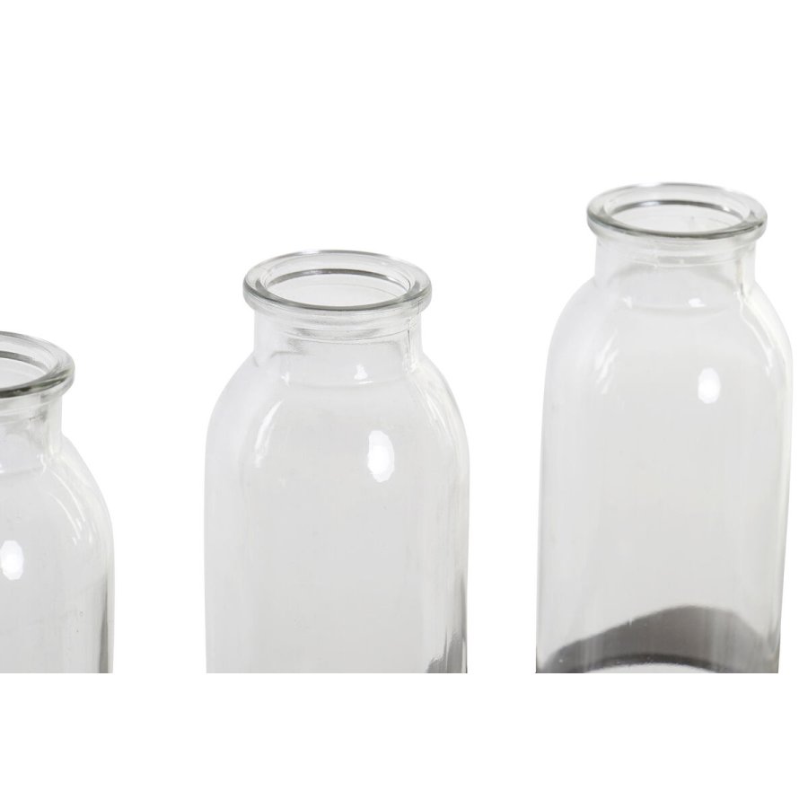 Vase DKD Home Decor Brun Sort Metal Krystal 45 x 11 x 22 cm (3 Dele) #3