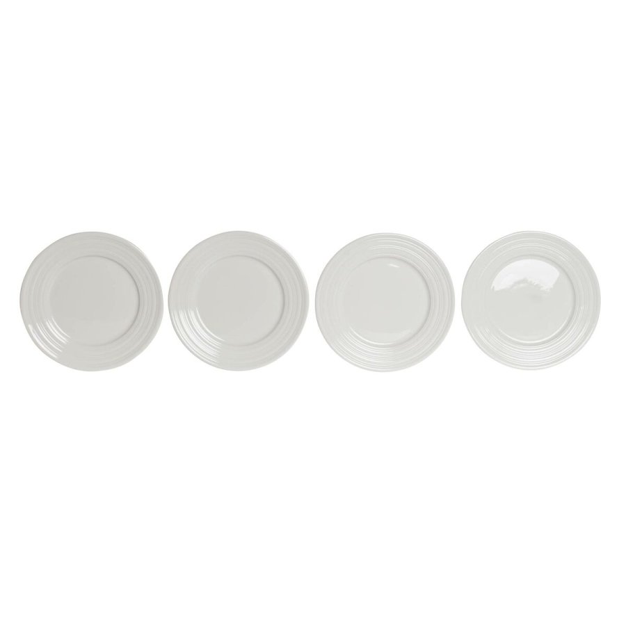 Flad Plade DKD Home Decor Hvid Porceln 19 x 19 x 2 cm #10