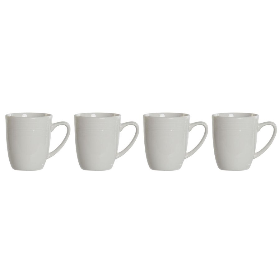 4 Dele krusst DKD Home Decor Hvid Porceln 330 ml 12 x 10 x 9 cm #1
