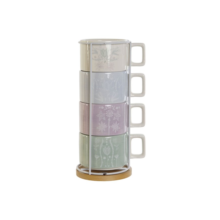 Dele kaffekopst DKD Home Decor Grn Himmelbl Syren Metal Bambus Dolomite 260 ml #10