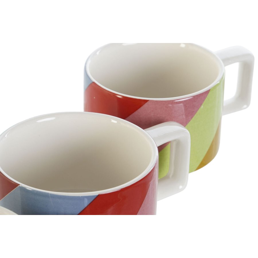Dele kaffekopst DKD Home Decor Hvid Multifarvet Lys brun Metal Bambus Dolomite 260 ml #7