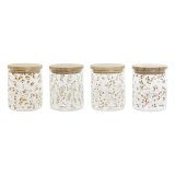 Blik DKD Home Decor Bambus Borosilikatglas Shabby Chic 700 ml 10 x 10 x 12,5 cm (4 enheder) #1