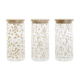 Blik DKD Home Decor Grn Pink Sennep Natur Silikone Bambus Borosilikatglas Shabby Chic 1,4 L (4 enheder) #1