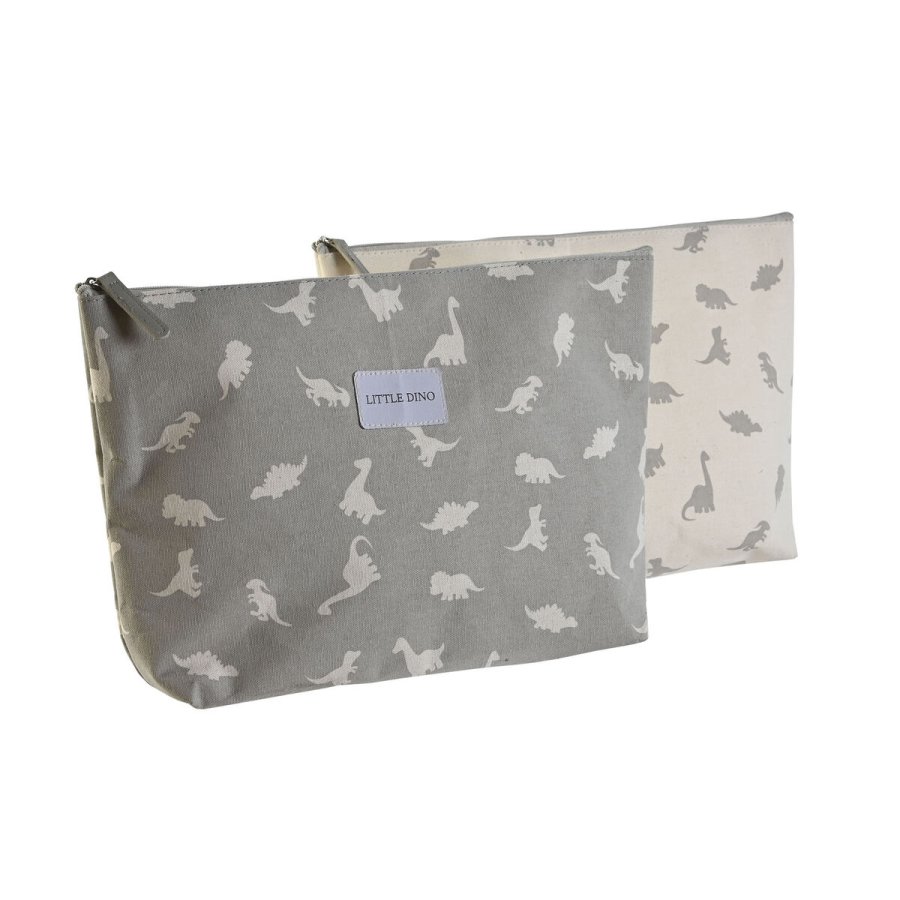 Rejsetoilettaske DKD Home Decor Hvid Gr Bomuld 33 x 8 x 21 cm (2 enheder) #2