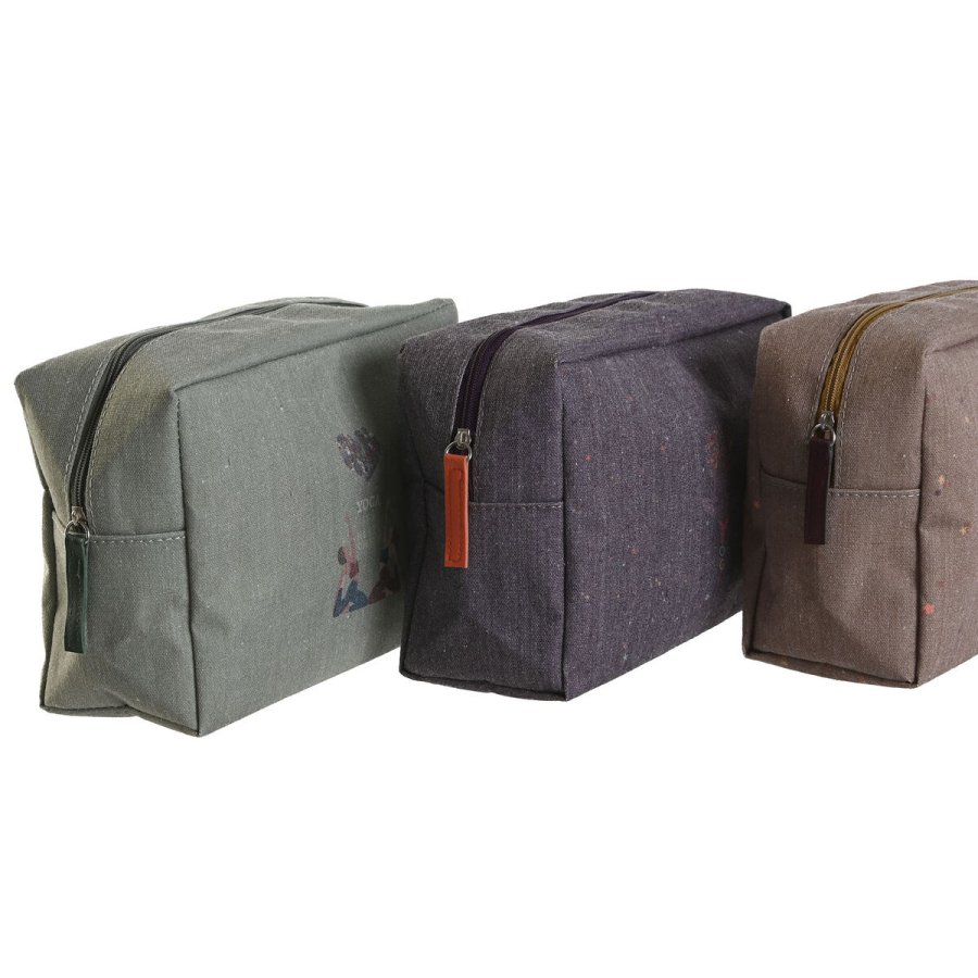 Rejsetoilettaske DKD Home Decor Brun Grn Bourgogne 20 x 8 x 14 cm #2