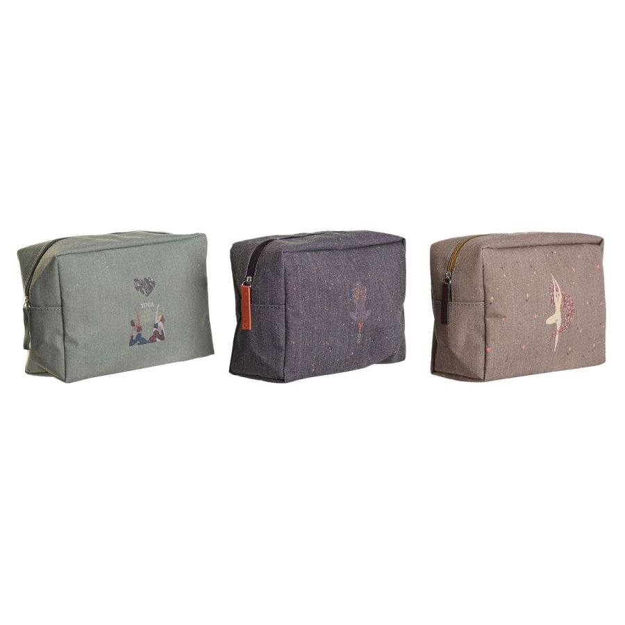 Rejsetoilettaske DKD Home Decor Brun Grn Bourgogne 20 x 8 x 14 cm #1