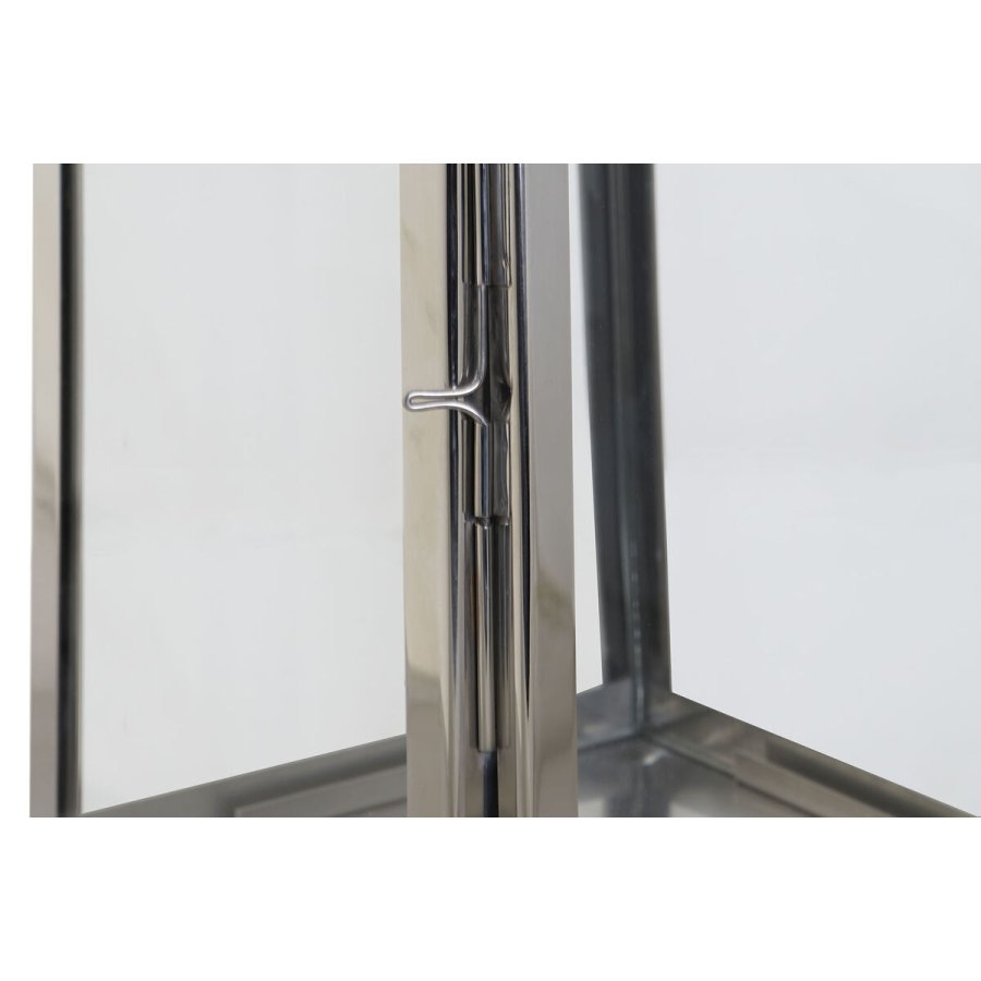 Laantarn DKD Home Decor Brun S�lvfarvet L�der Krystal St�l Chromsalt 20 x 20 x 40 cm #3