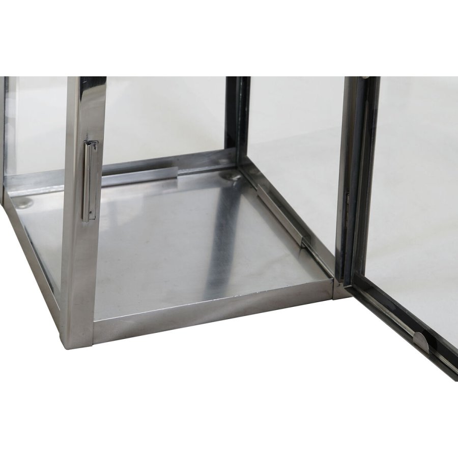 Laantarn DKD Home Decor Brun S�lvfarvet L�der Krystal St�l Chromsalt 20 x 20 x 40 cm #4