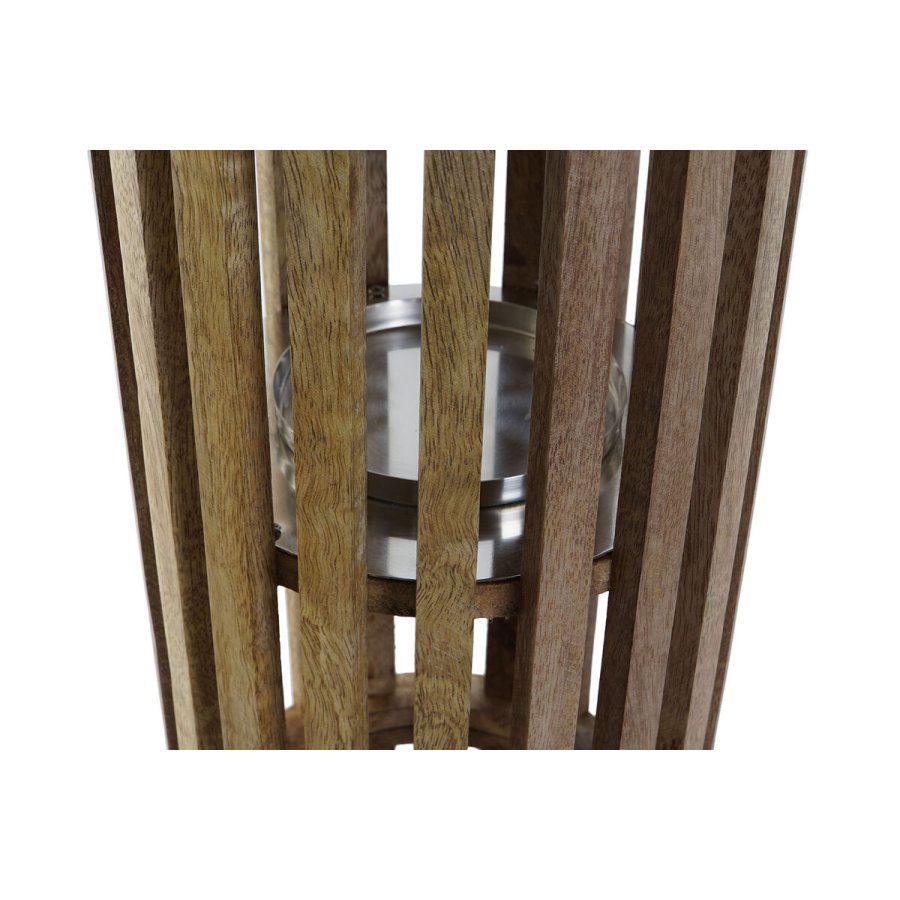 Lyseholder DKD Home Decor Brun S�lvfarvet Natur Krystal Mangotr� 20 x 20 x 50 cm #5