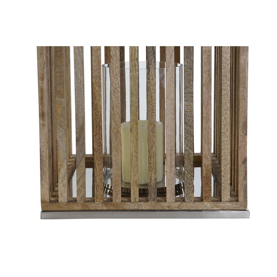 Lyseholder DKD Home Decor Brun S�lvfarvet Natur Krystal Mangotr� 31 x 31 x 35 cm #3