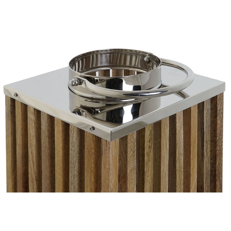 Lyseholder DKD Home Decor Brun Natur Krystal Mangotr� 21 x 21 x 25 cm (2 Dele) #2