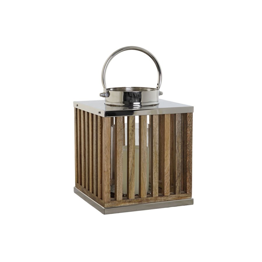 Lyseholder DKD Home Decor Brun Natur Krystal Mangotr� 21 x 21 x 25 cm (2 Dele) #3