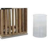 Lyseholder DKD Home Decor Brun Natur Krystal Mangotr� 21 x 21 x 25 cm (2 Dele) #4