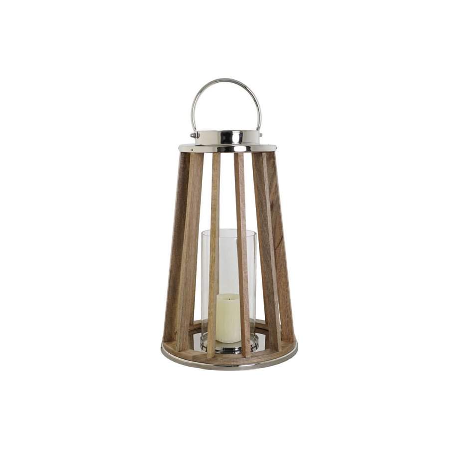 Lyseholder DKD Home Decor Brun S�lvfarvet Natur Krystal Mangotr� 32 x 32 x 51 cm #3