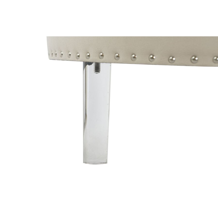 Stol DKD Home Decor Beige Slvfarvet Polyester Tr MDF 80 x 80 x 43 cm #4