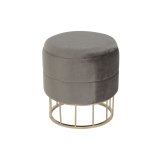 Fodsttte DKD Home Decor Gylden Mrkegr Polyester Metal 38 x 38 x 41 cm #1